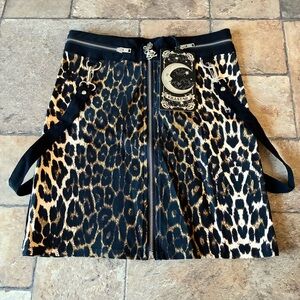 Killstar cheetah zip skirt